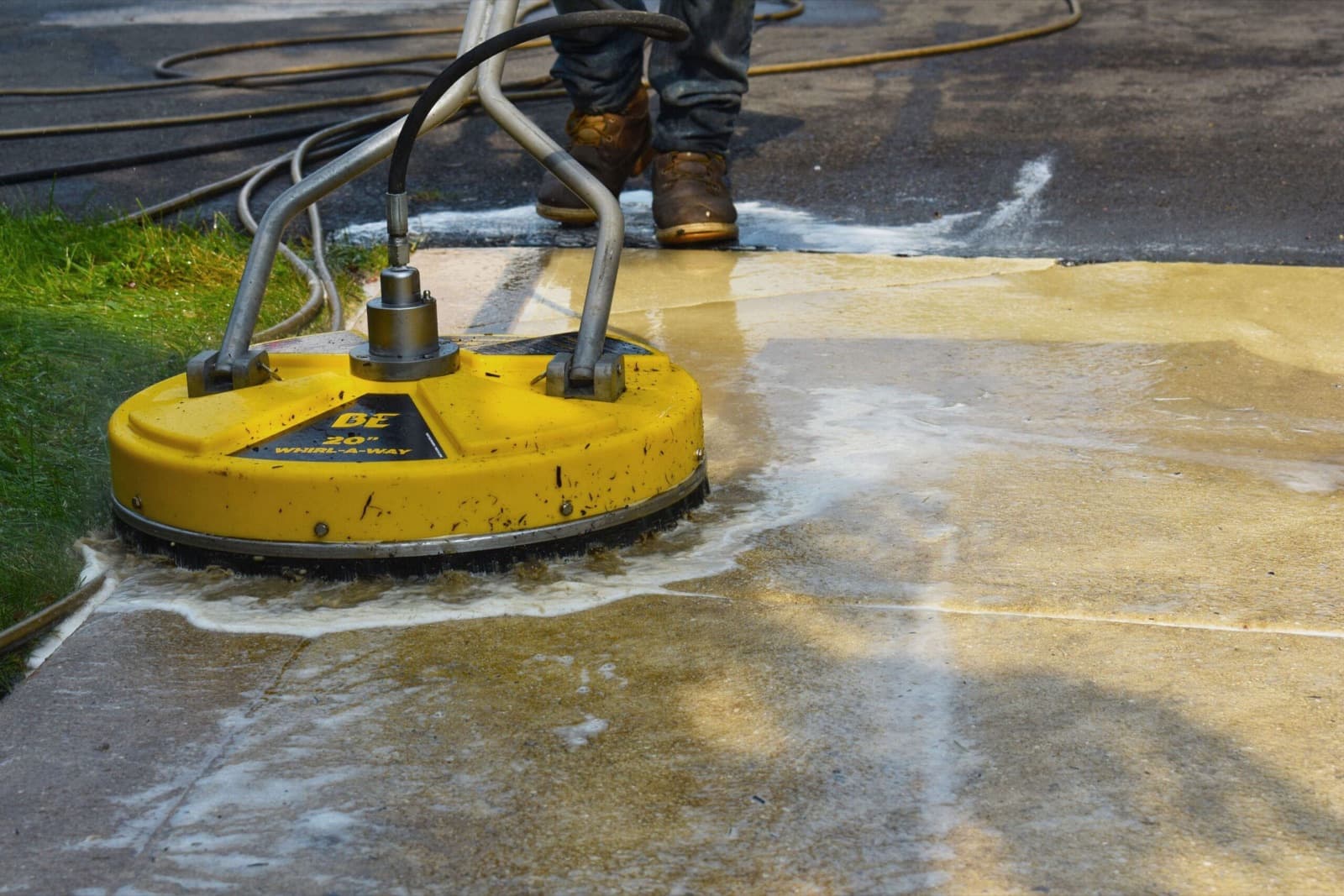 Pressure washing a driveway in Phoenix