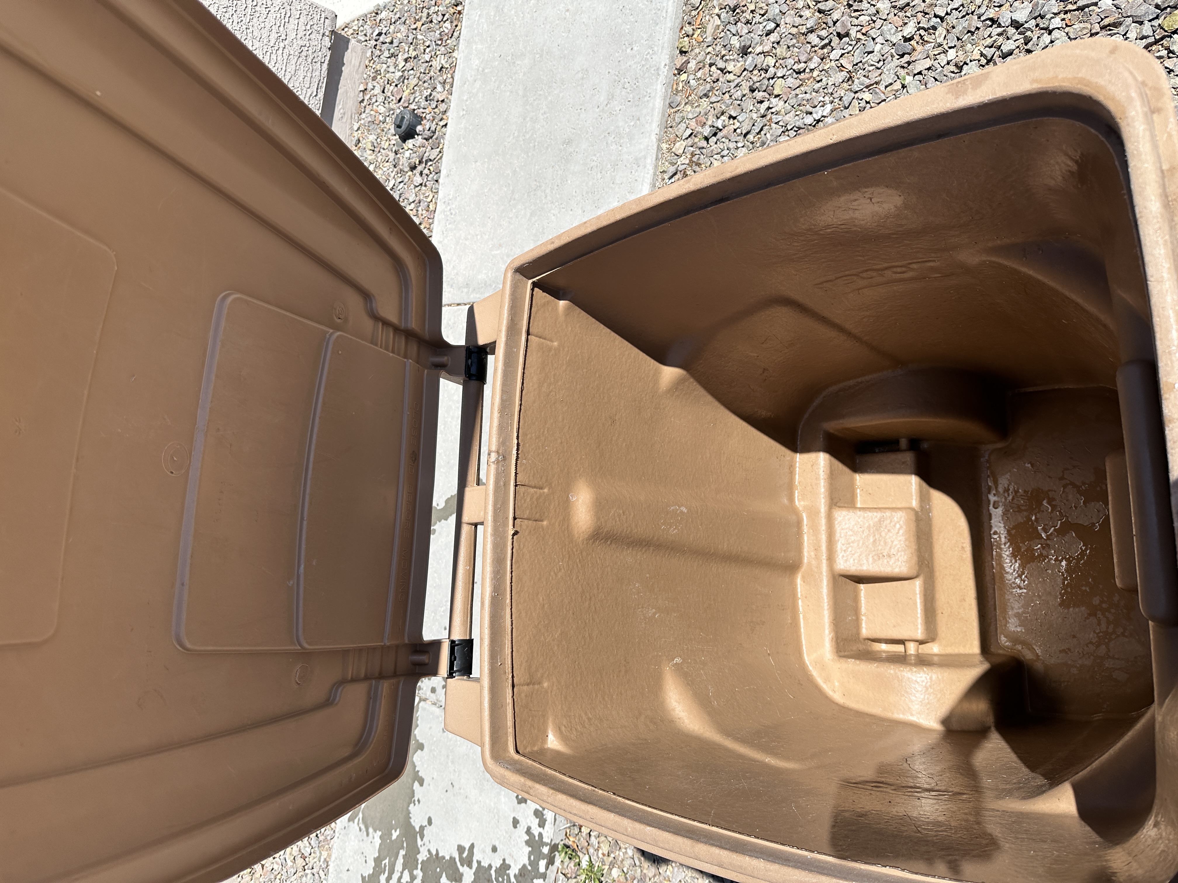 Spotless garbage can interior after professional sanitization
